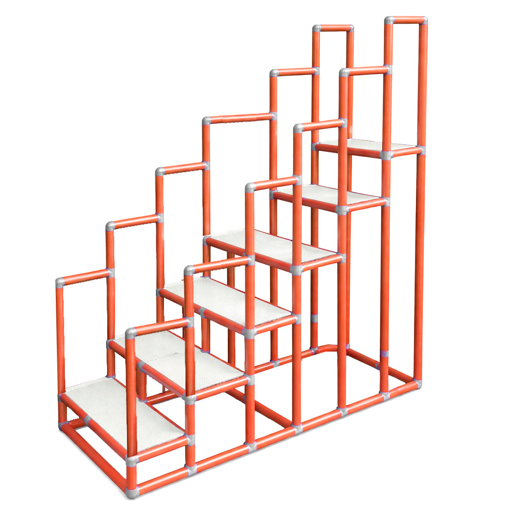 Escada de Hidroterapia em PVC - 6 Degraus - Laranja