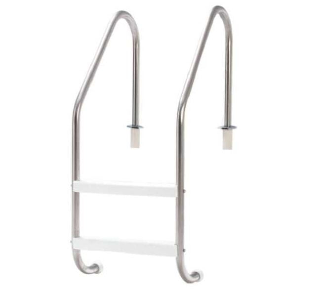 Escada Tradicional Em Aço Inox Para Piscina - 2 Degraus em ABS