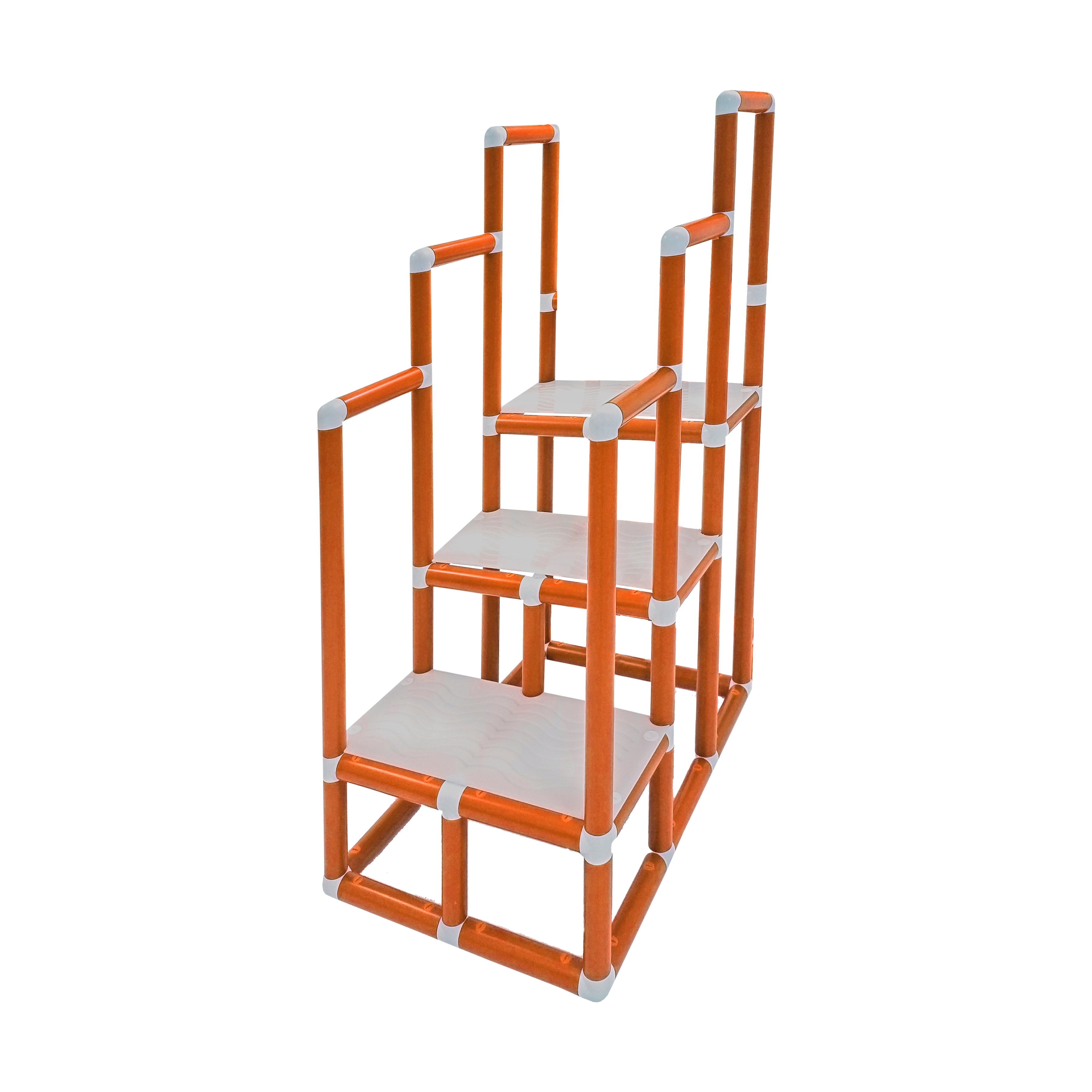 Escada de Hidroterapia em PVC - 3 Degraus - Laranja