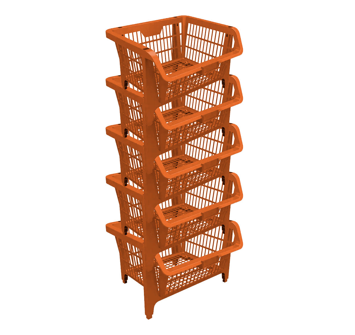 Cesta Plástica Compact Color Laranja - Unidade - Para Acessório Diversos